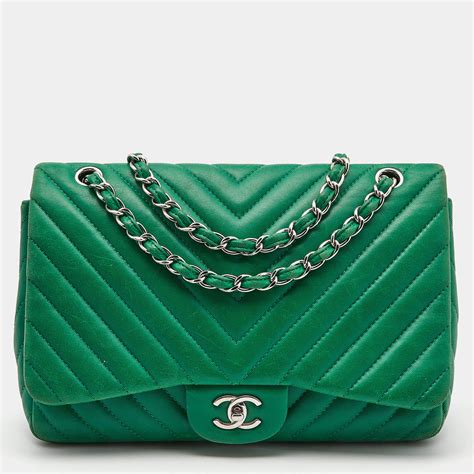 chanel flap green|chanel flap bag jumbo.